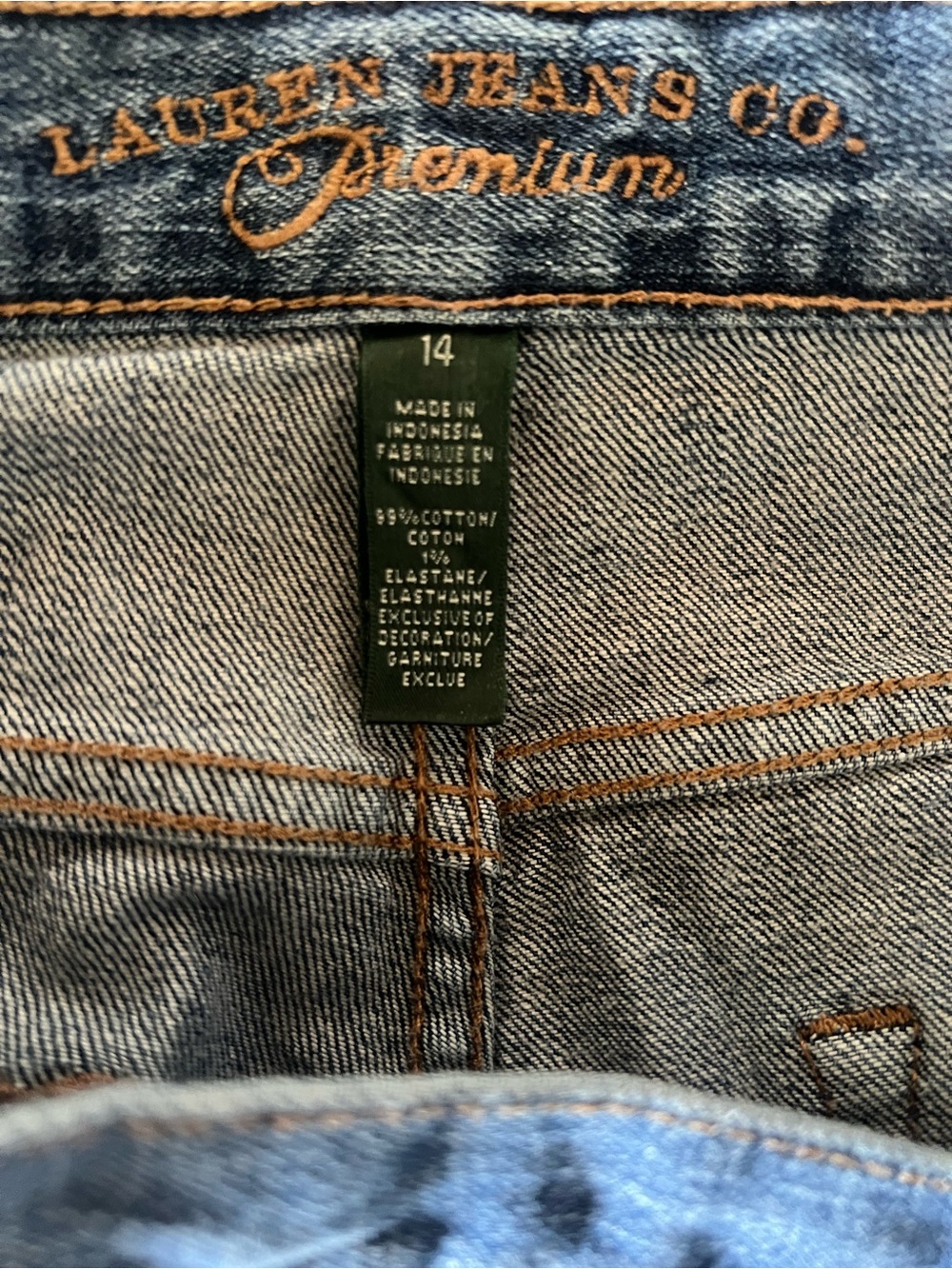 Lauren Jeans Co. Ralph Lauren LRL Womens Size14 Blue Classic Straight Stretch - Picture 8 of 15